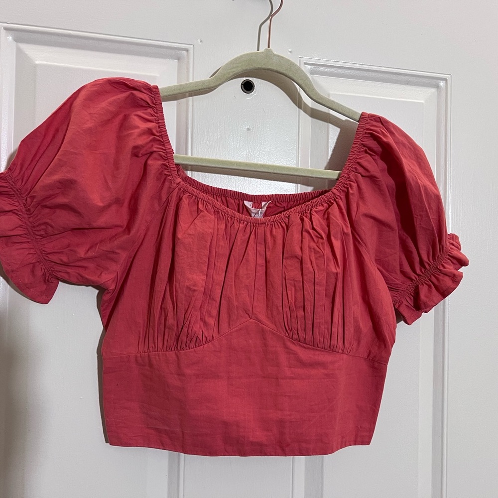 New Sim and Sam Cotton Burnt Sienna Cropped Top Large